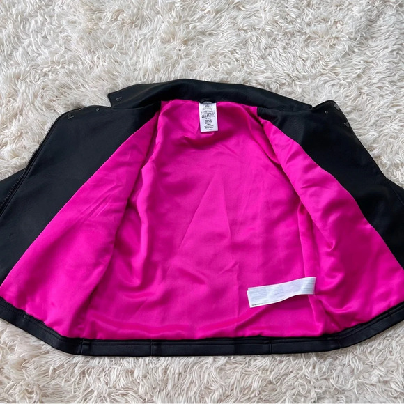 Disney Girls Faux Leather Mickey Mouse Studded Biker Jacket full zip size 11/12 - Picture 5 of 10